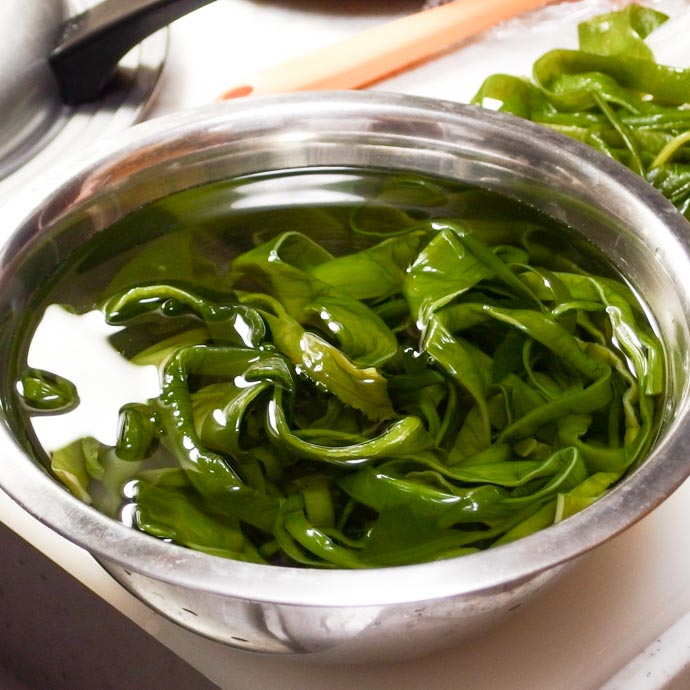 Awaji Island Preserved Wakame Seaweed Stems (Fishermen Direct!) 淡路島鹽醃裙帶菜莖